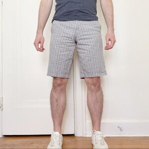 Original Penguin Men’s Cotton Check Short Gray Size 30